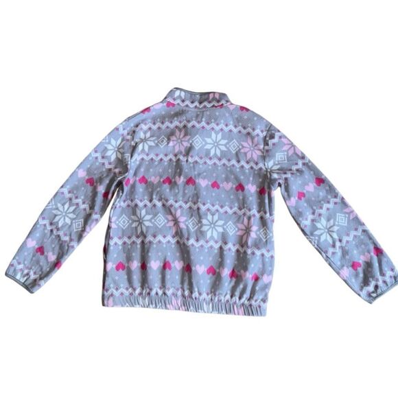 Athletic Works Girls Half Zip Pullover Sweatshirt Grey Hearts - Size Large - Picture 6 of 9